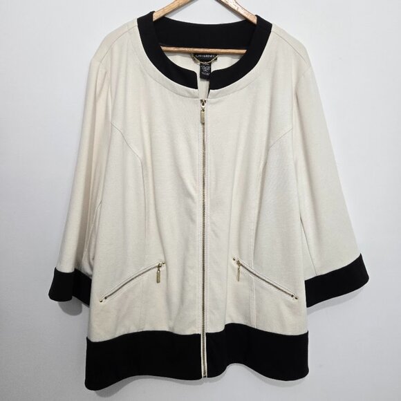 Catherines Womens Full Zip Jacket Cardigan Size 3X Professional Business Church - Picture 1 of 14